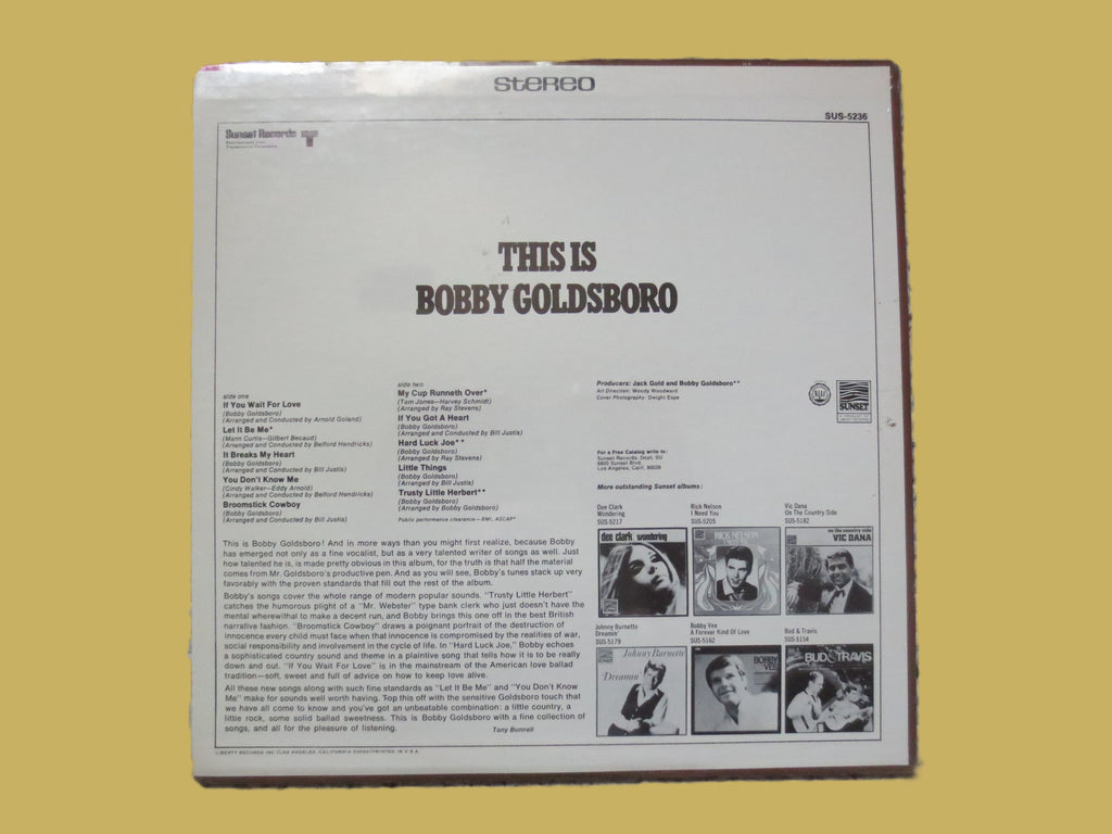 Bobby Goldsboro – This Is Bobby Goldsboro (1968) Vinyl LP — Factory Sealed