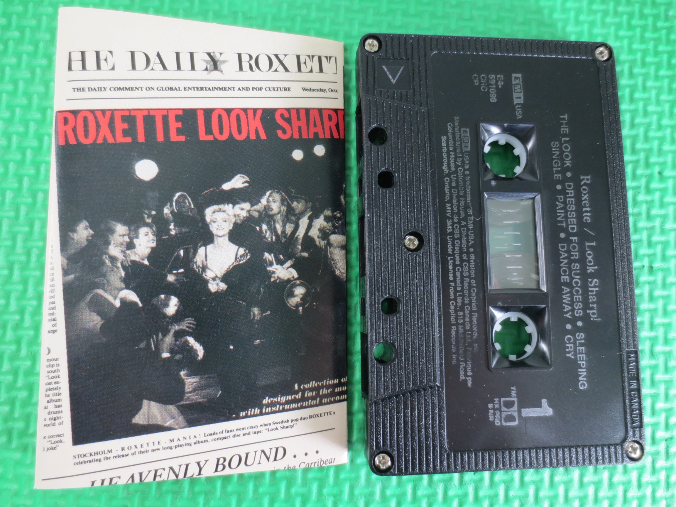 ROXETTE, LOOK SHARP, Rock Music, 1988 Cassette Tape, Vintage Cassette