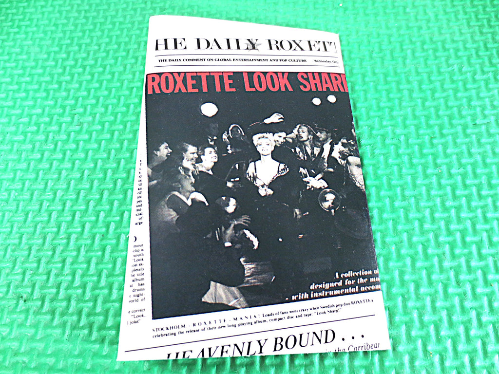 ROXETTE, LOOK SHARP, Rock Music, 1988 Cassette Tape, Vintage Cassette
