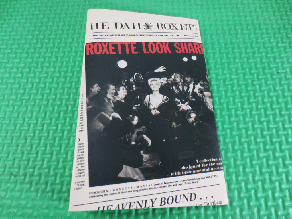 ROXETTE, LOOK SHARP, Rock Music, 1988 Cassette Tape, Vintage Cassette
