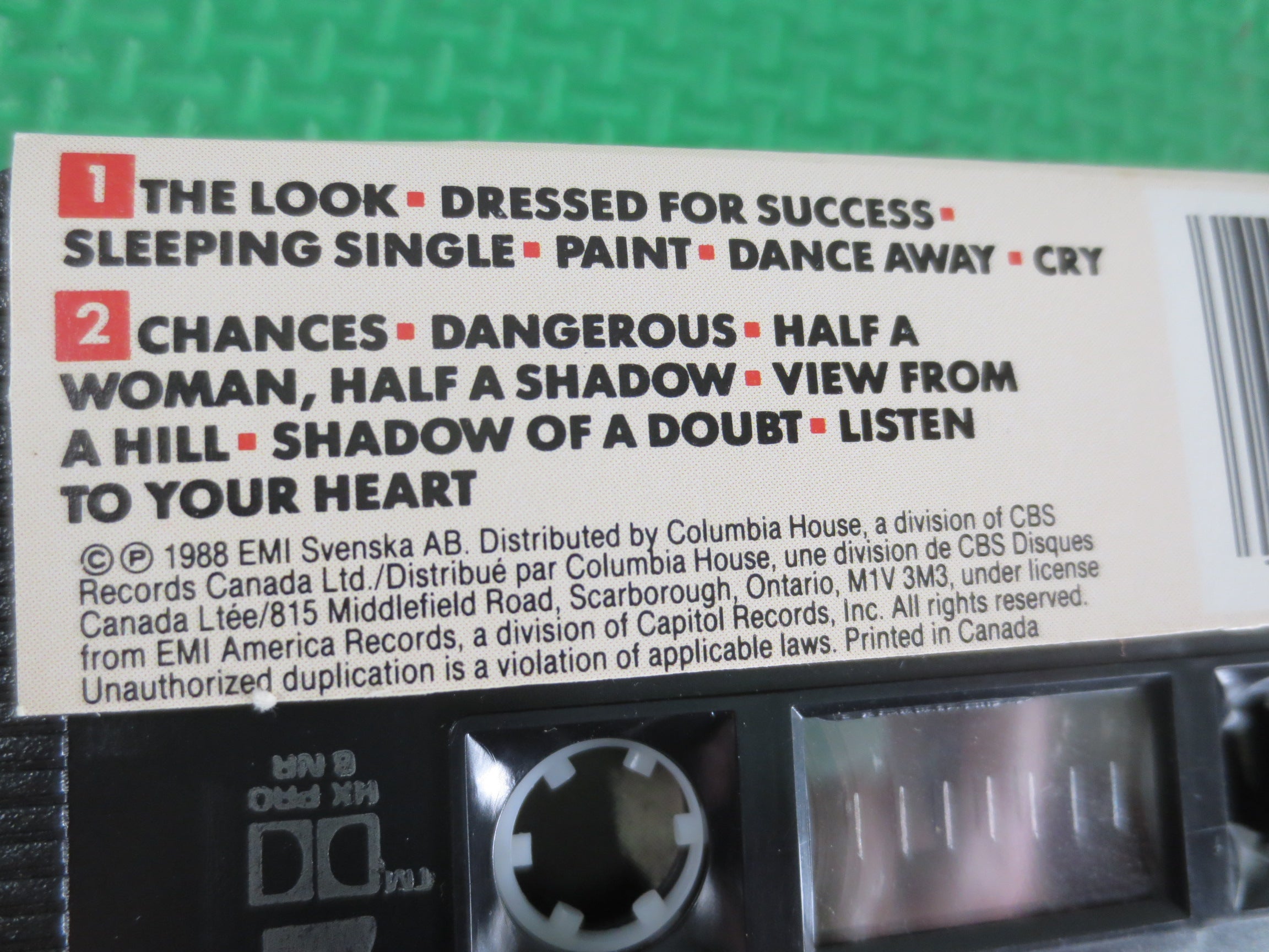 ROXETTE, LOOK SHARP, Rock Music, 1988 Cassette Tape, Vintage Cassette