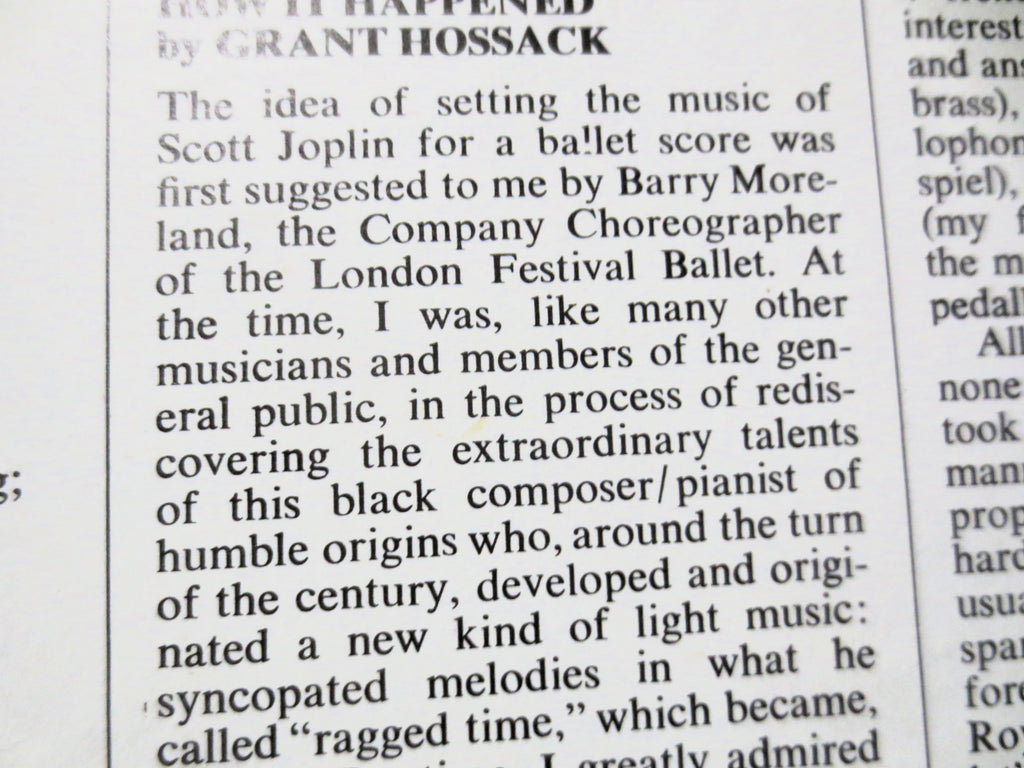 Scott Joplin – The Entertainer Ballet (1974) Vinyl LP