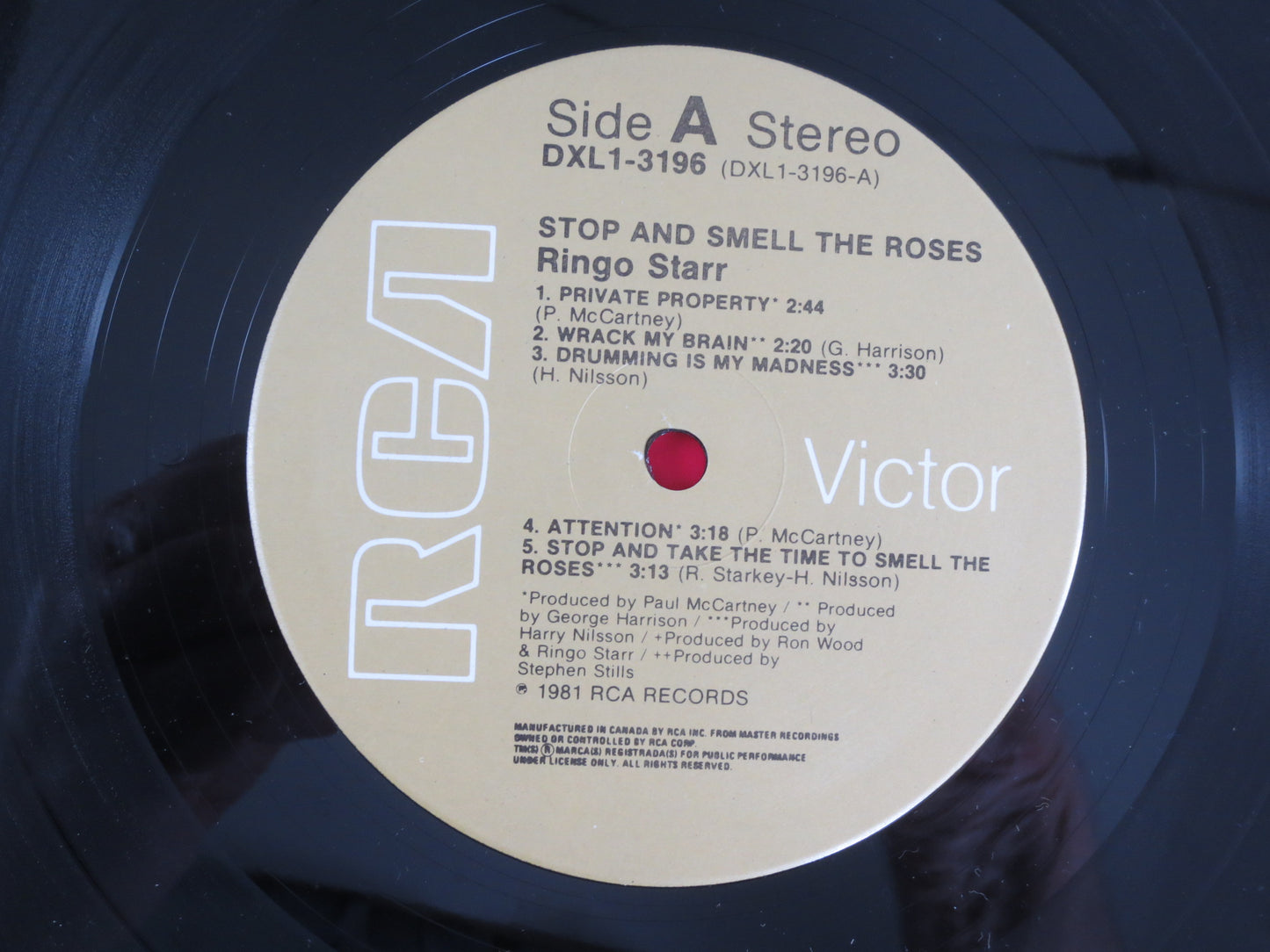RINGO STARR, STOP and Smell the Roses, Ringo Starr Record, Beatles Records, Vinyl Records, Beatles lp, Vinyl Lp, Vintage Record, 1981 Record