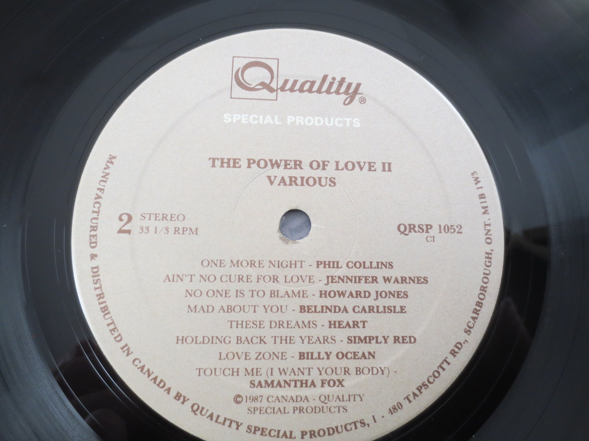 The POWER of Love II: Radio CHOK 1070 Promo Album, 1987 Record, Vintage Lp