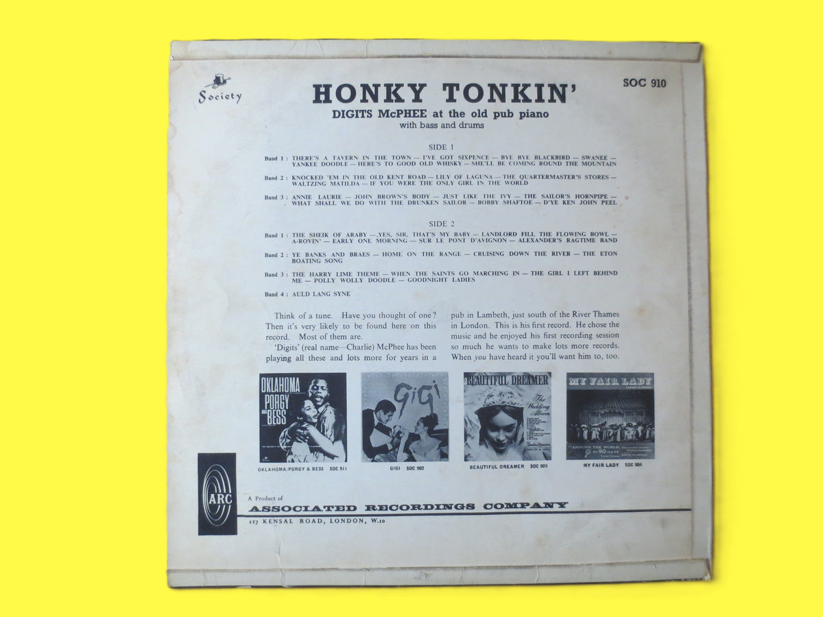 Digits McPhee – Honky Tonkin' with Digits McPhee (1963) Vinyl LP