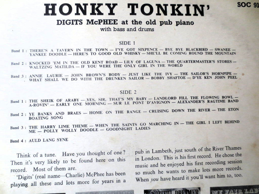 Digits McPhee – Honky Tonkin' with Digits McPhee (1963) Vinyl LP