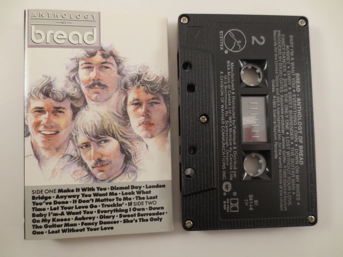 BREAD, ANTHOLOGY, Bread Tape, Bread Album, Bread Music, Bread Song, Tape Cassette, Pop Tape, Pop Cassette, Cassette Tape, 1985 Cassette