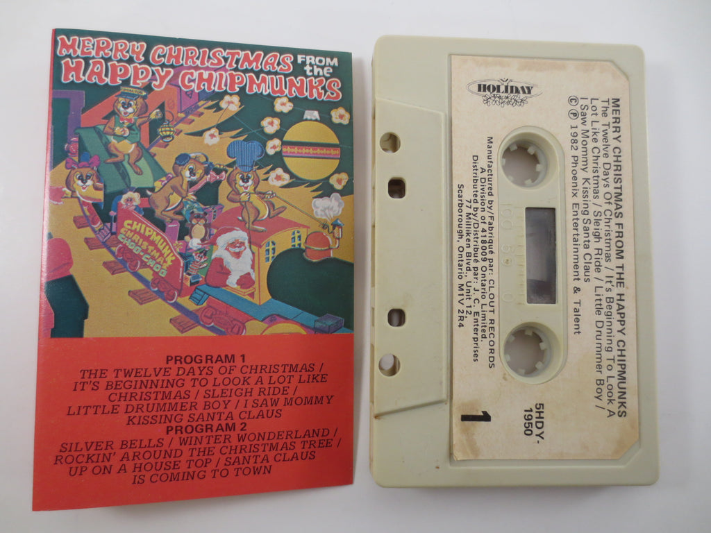 The HAPPY CHIPMUNKS, Merry Christmas, 1982 Cassette Tape, Vintage Cassette