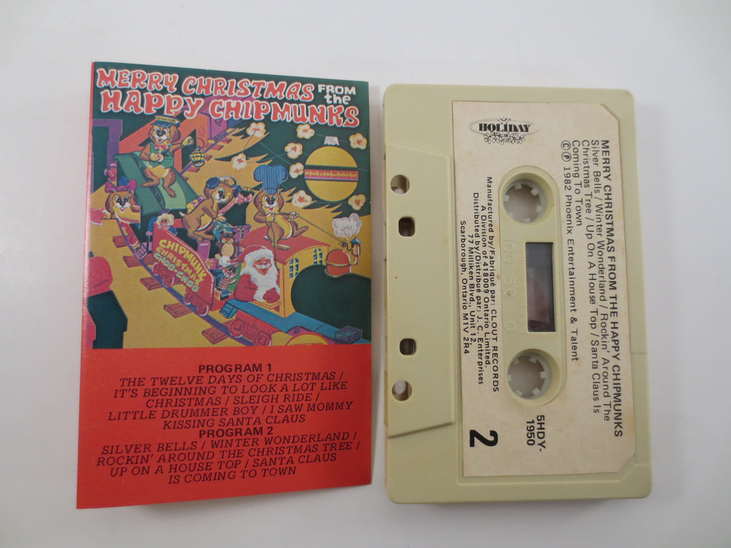 The HAPPY CHIPMUNKS, Merry Christmas, 1982 Cassette Tape, Vintage Cassette