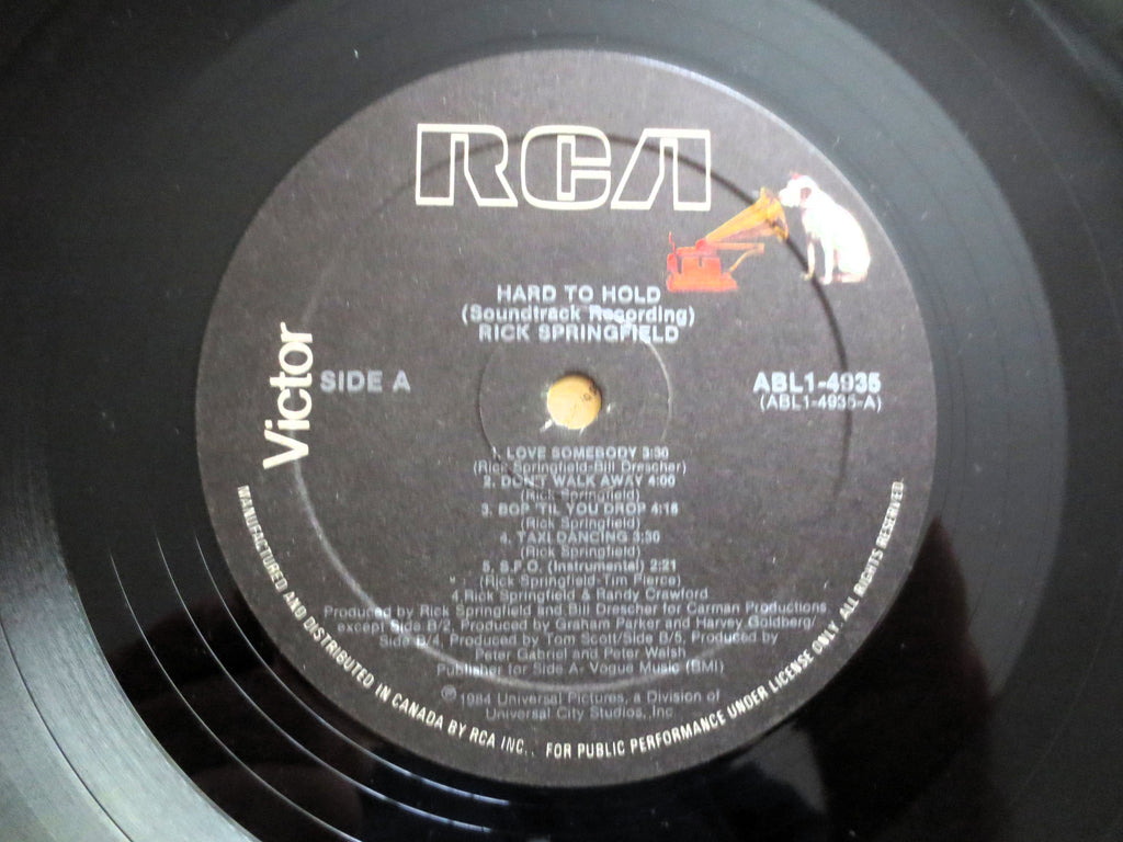 Rick Springfield – Hard to Hold: Soundtrack Recording (1984) Vinyl LP