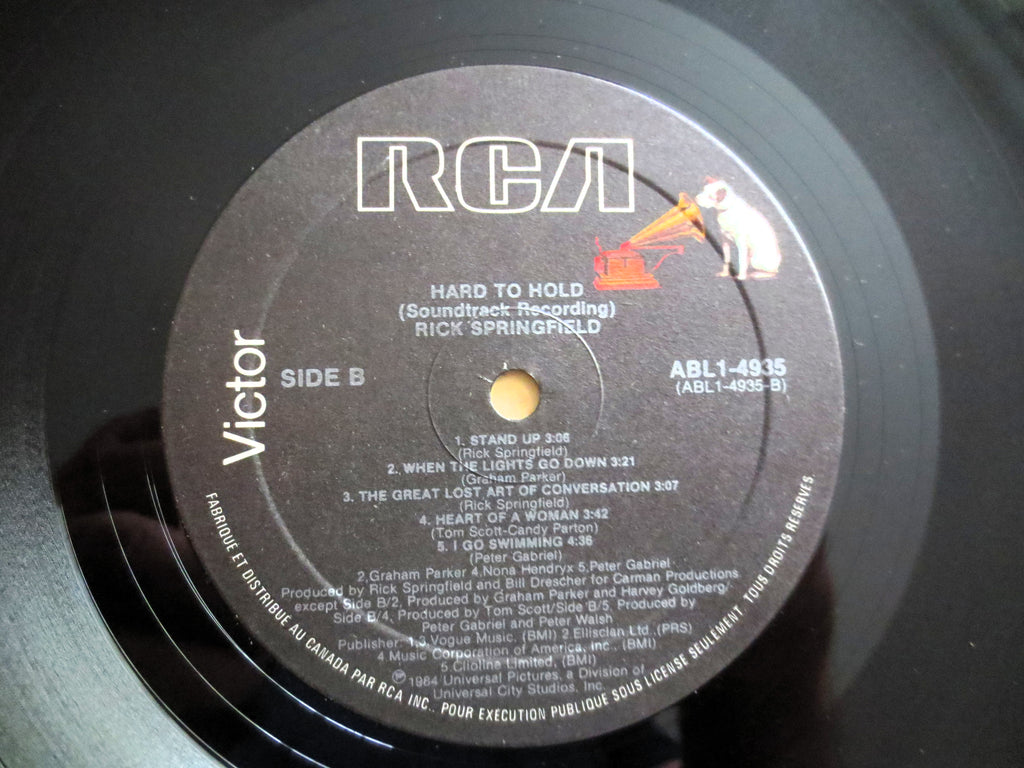Rick Springfield – Hard to Hold: Soundtrack Recording (1984) Vinyl LP