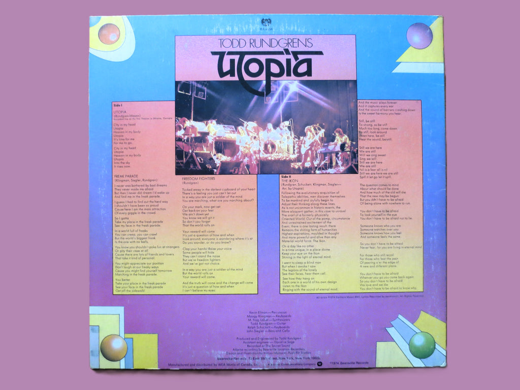 Todd Rundgren – Utopia (1974) Vinyl LP