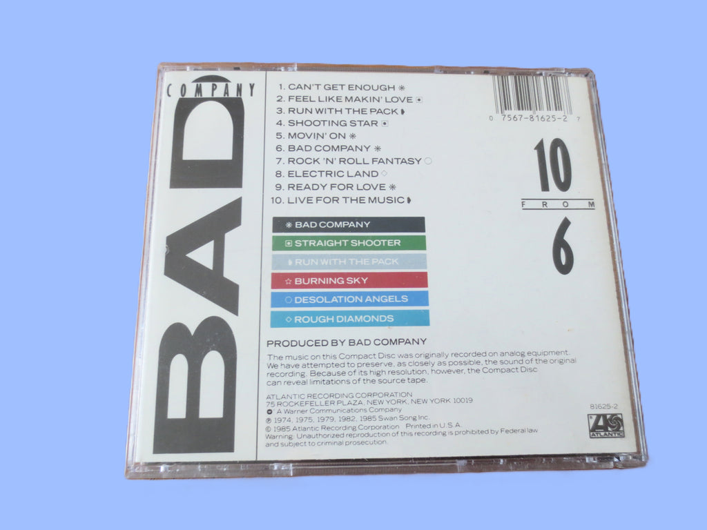 Bad Company – 10 from 6 (1985) CD
