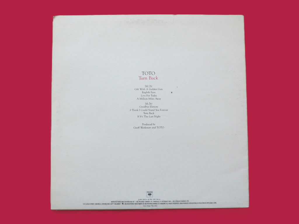 Toto – Turn Back (1981) Vinyl LP