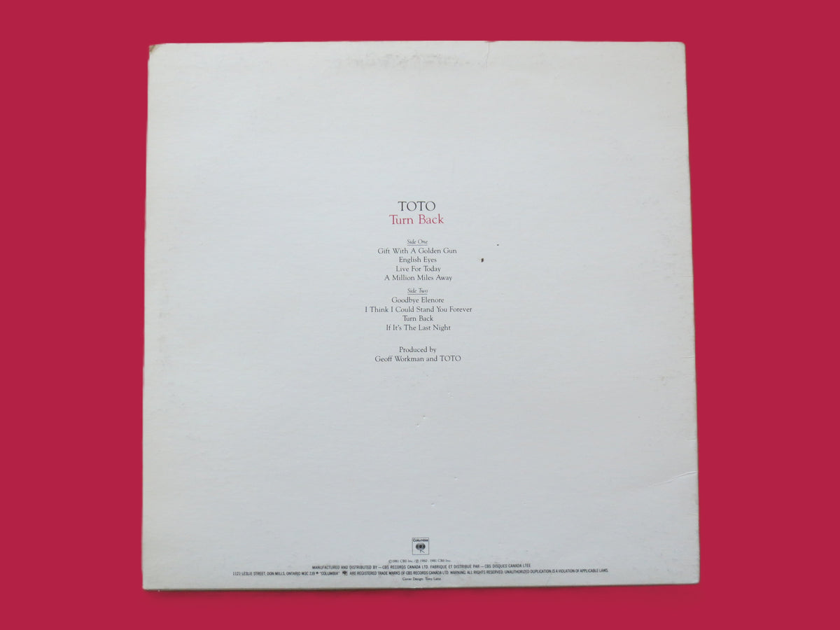 Toto – Turn Back (1981) Vinyl LP