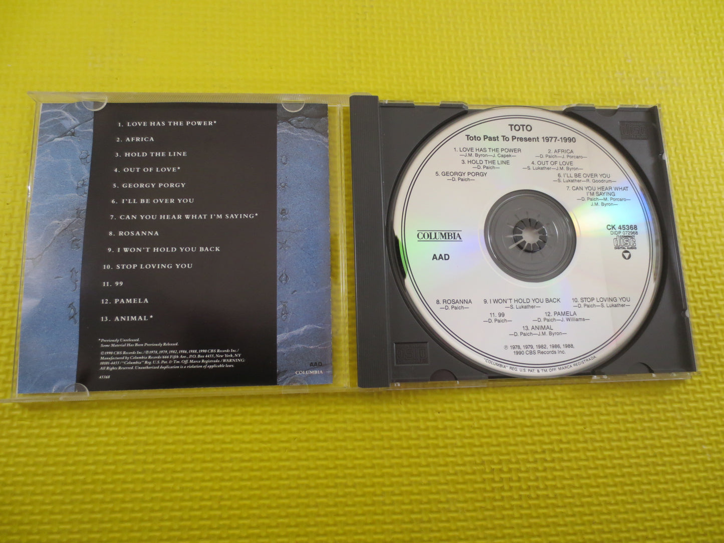 TOTO, GREATEST Hits, TOTO Cd, Toto Greatest Hits Cd, Rock Cd, Toto Hits, Toto Songs, Toto Album Toto Music, Vintage Cd's, 1990 Compact Discs