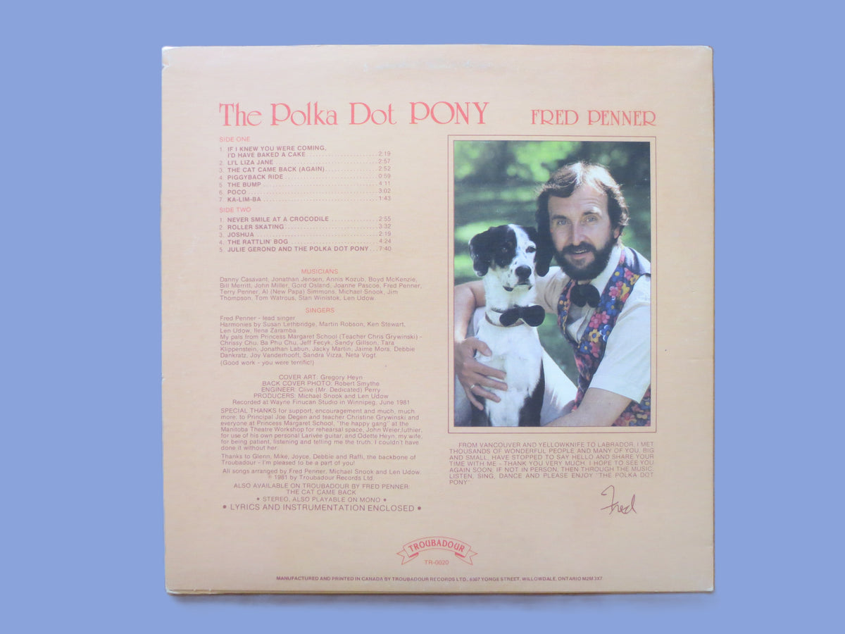 Fred Penner – The Polka Dot Pony (1981) Vinyl LP