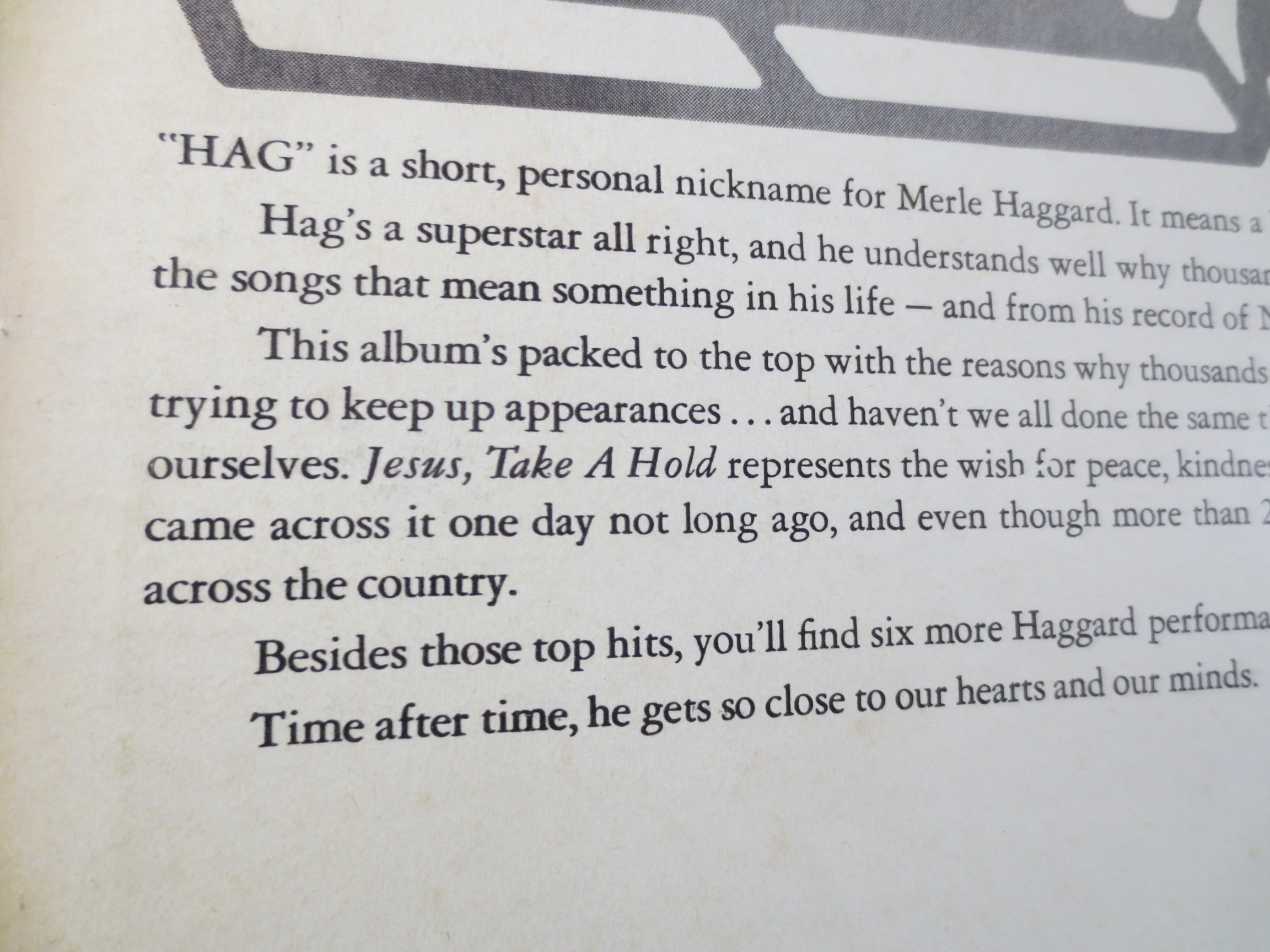 Merle Haggard & The Strangers – Hag (1971) Vinyl LP
