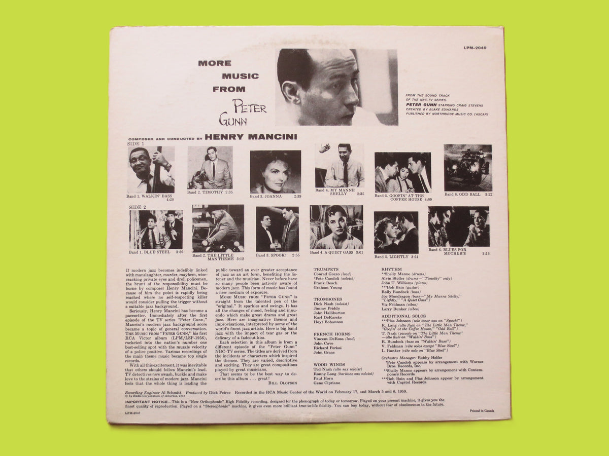 Henry Mancini – More Music from Peter Gunn (1959) Vinyl LP