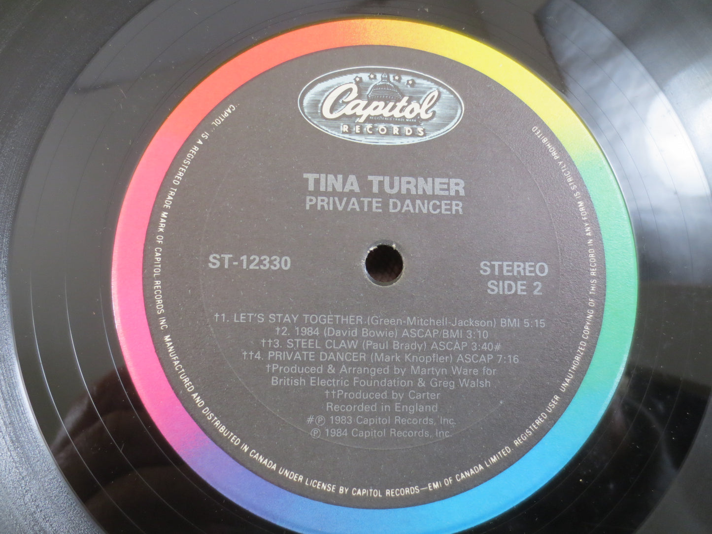 TINA TURNER, Private Dancer, Tina Turner Records, Tina Turner lps, Tina Turner Vinyl, Tina Turner Albums, Lps, Vintage Records, 1984 Records