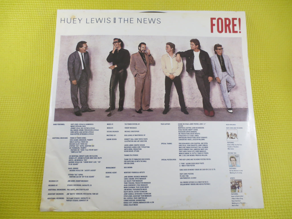 Huey Lewis and the News – Fore! (1986) Vinyl LP