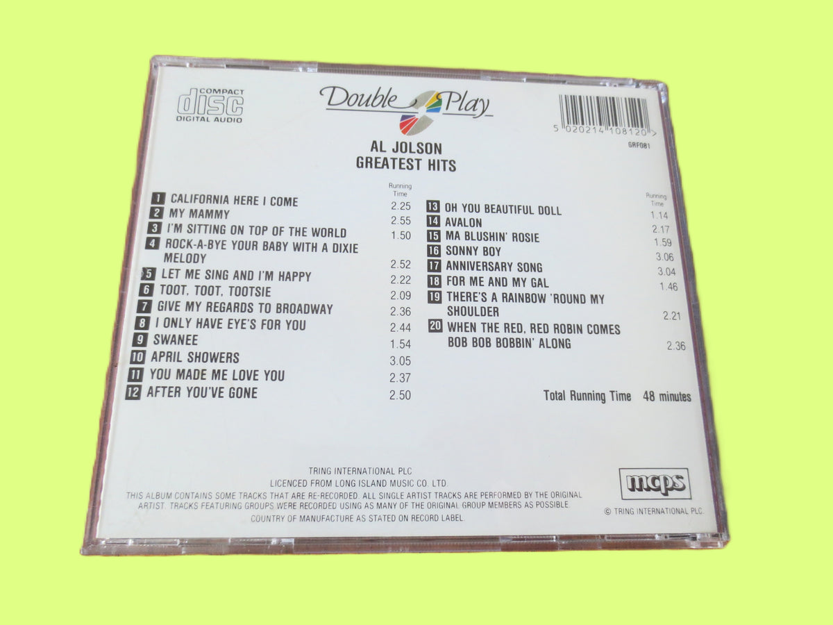Al Jolson – Greatest Hits (circa 2000) CD