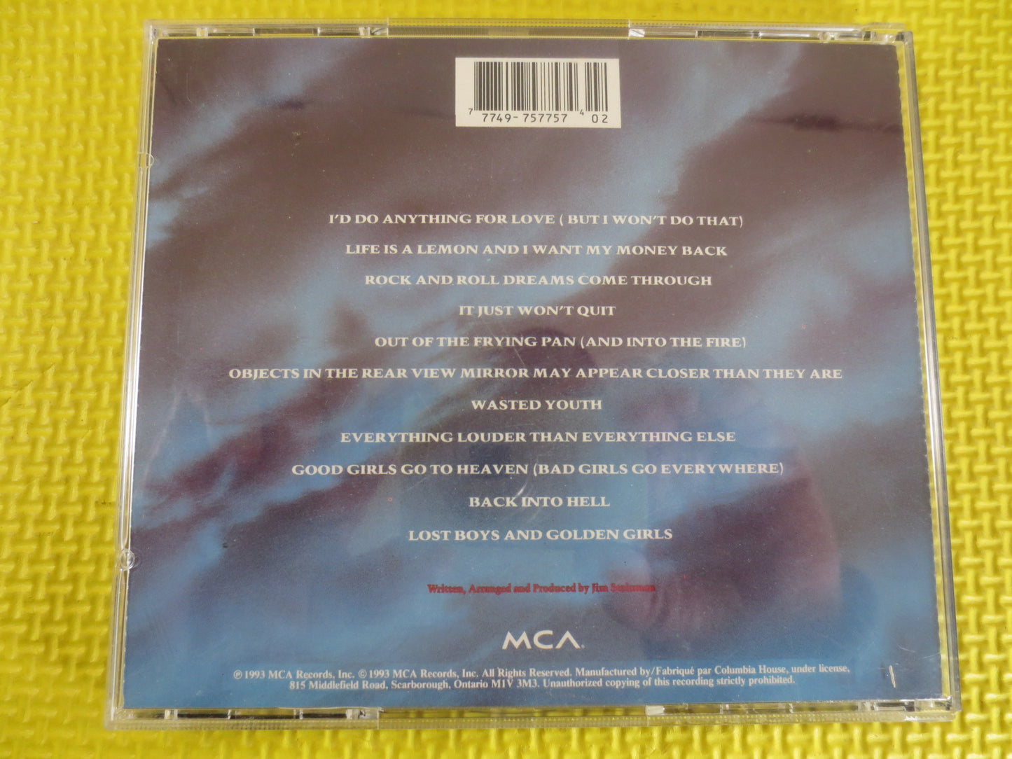 MEAT LOAF Cd, Bat Out of Hell II, Meat Loaf Album, Meat Loaf Music, Meat Loaf Song, Meatloaf, Classic Rock Cd, Vintage Cd, 1993 Compact Disc