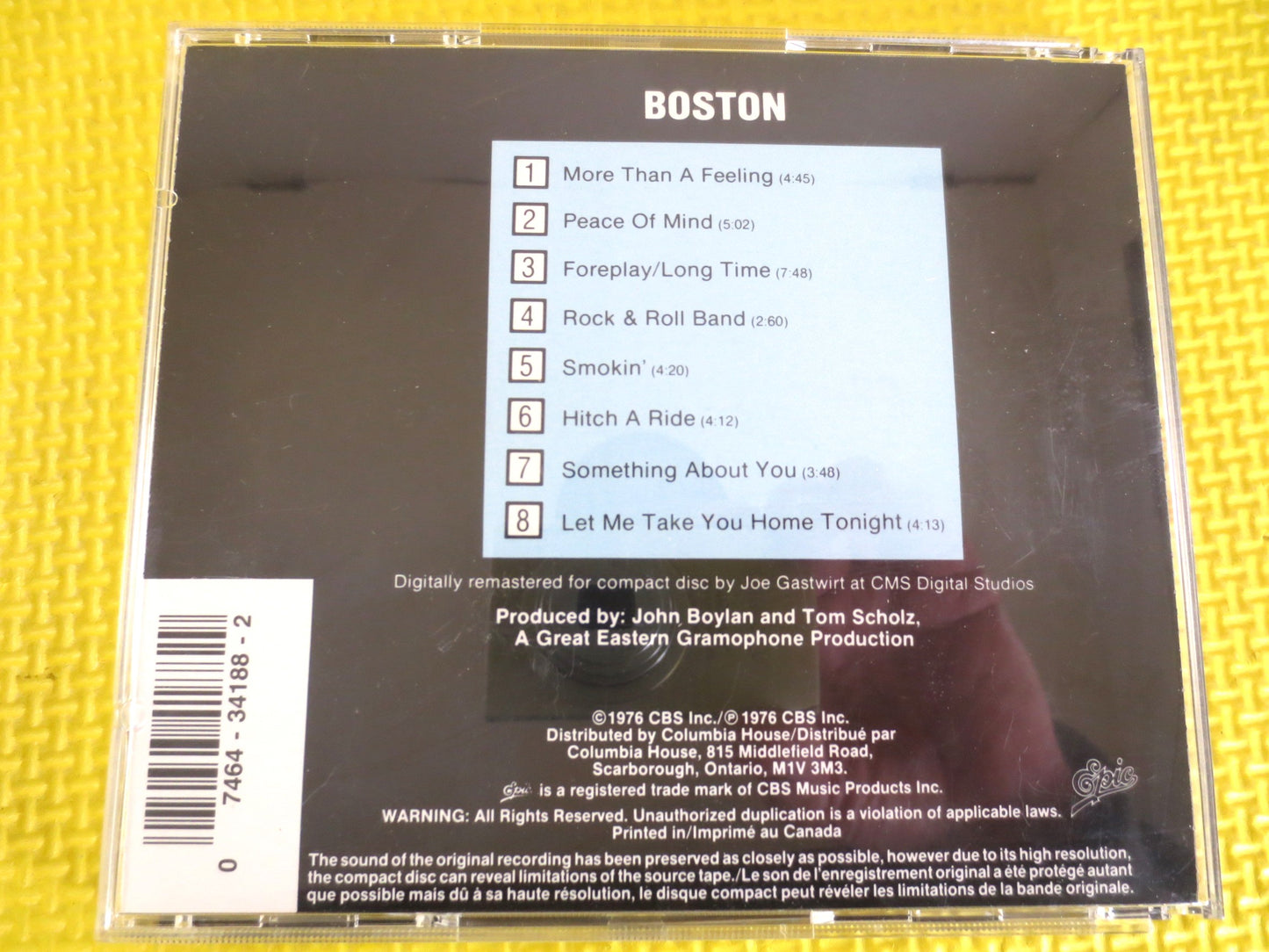 BOSTON, BOSTON Cd, Boston DEBUT, Rock Cds, Music Cd, Boston Songs, Boston Album, Boston Hits, 70's Rock Cds, Vintage Cd, 1985 Compact Discs