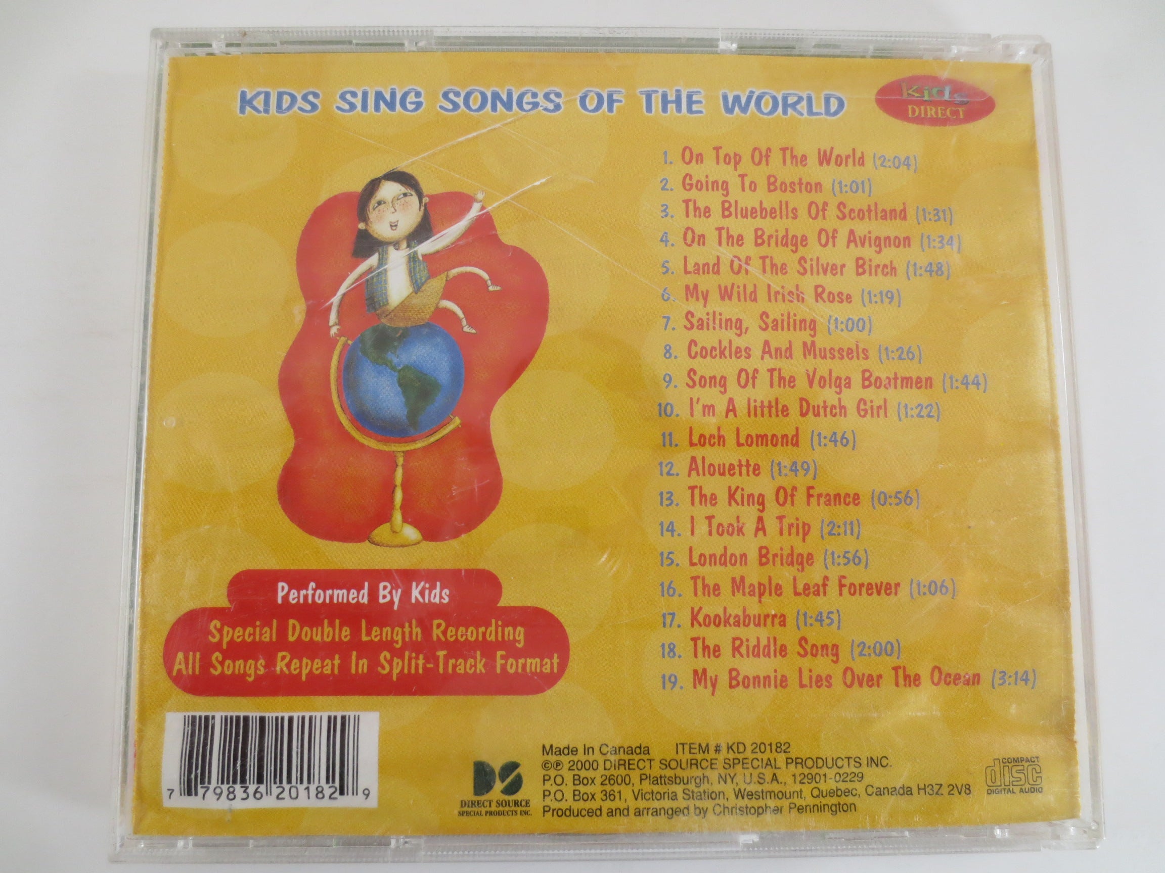KIDS SING, SONGS of the World, Kids Cd, Lullabies Cd, Kids Compact Disc, Childrens Cd, Childrens Music, Kids Music Cd, Baby Cd, 2000 Cd