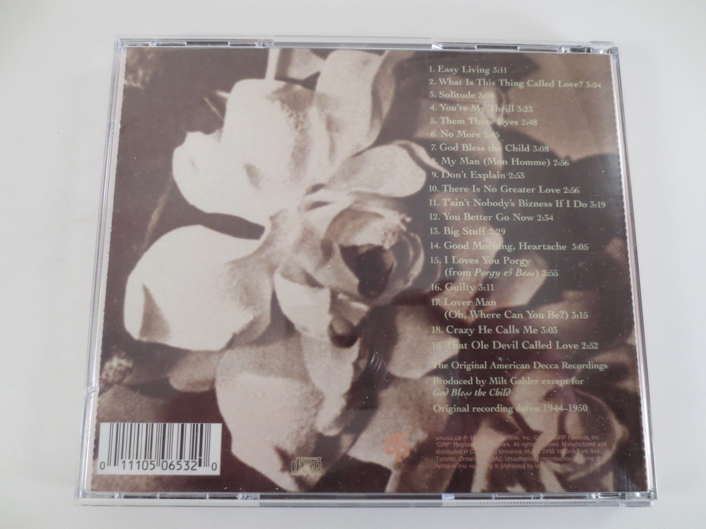 BILLIE HOLIDAY, GREATEST Hits, Billie Holiday Cd, Billie Holiday Album, Billie Holiday Hits, Jazz Music Cd, Vintage Cd, 1990 Compact Disc