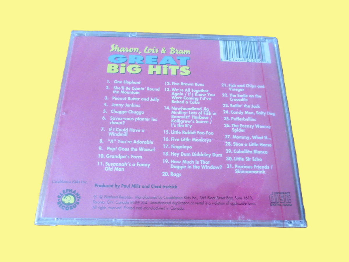 Sharon, Lois & Bram – Great Big Hits (1992) CD – Factory Sealed