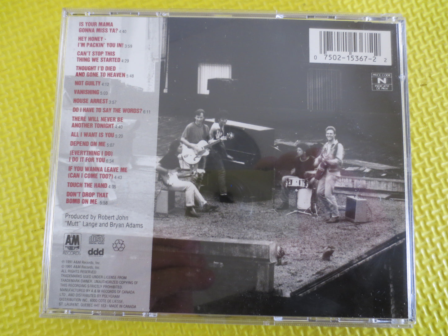 BRYAN ADAMS, Waking Up the NEIGHBOURS, Bryan Adams Cd, Rock Cd, Vintage Cd's, Cd Rock, Bryan Adams Lp, Classic Rock Cd, Vintage Rock, Cd's