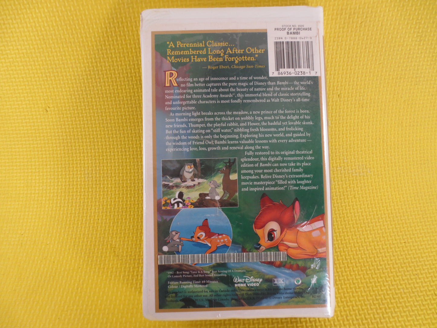 BAMBI, Factory SEALED, BAMBI Vhs Tape, 55 Anniversary, Rare Vhs 9505, Walt Disney Vhs, Disney Classic Vhs, World of Disney Vhs, Bambi Movie
