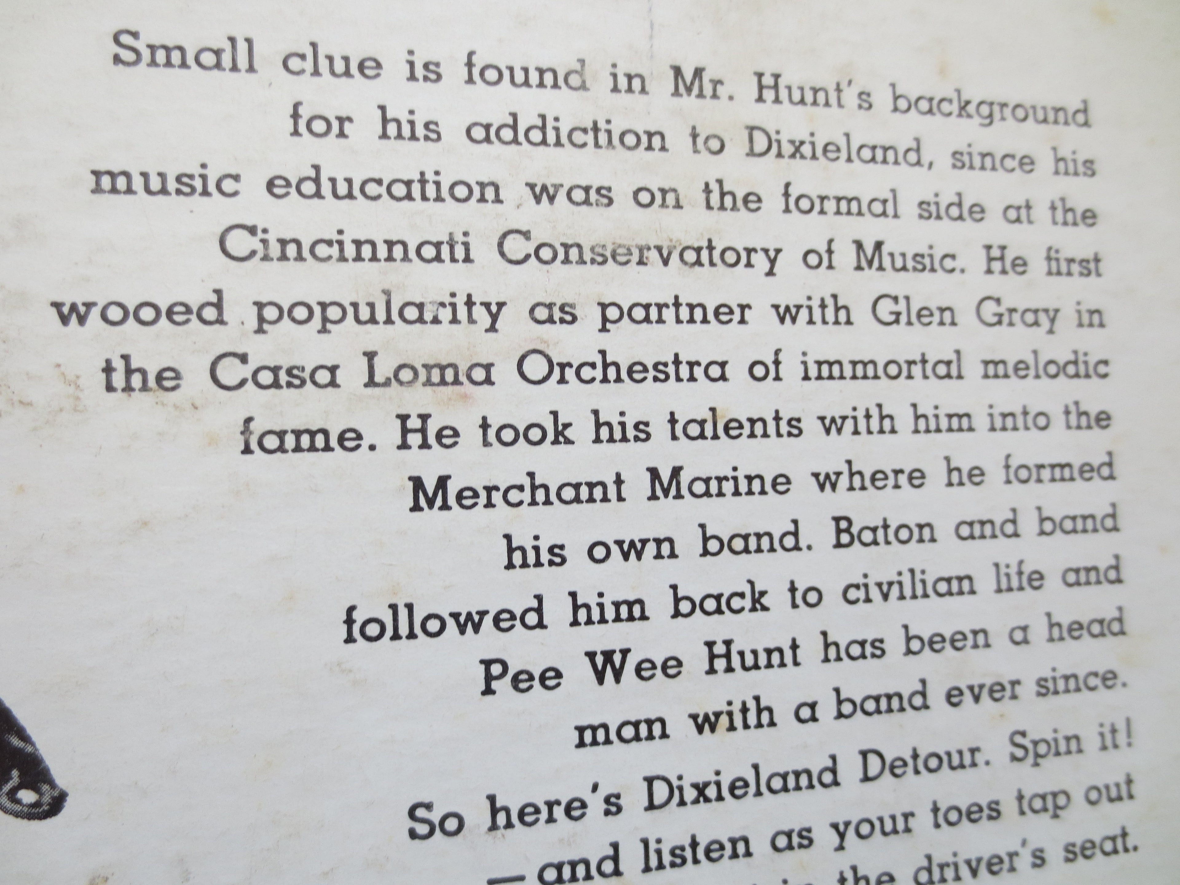 Pee Wee Hunt – Dixieland Detour (1952) Vinyl LP
