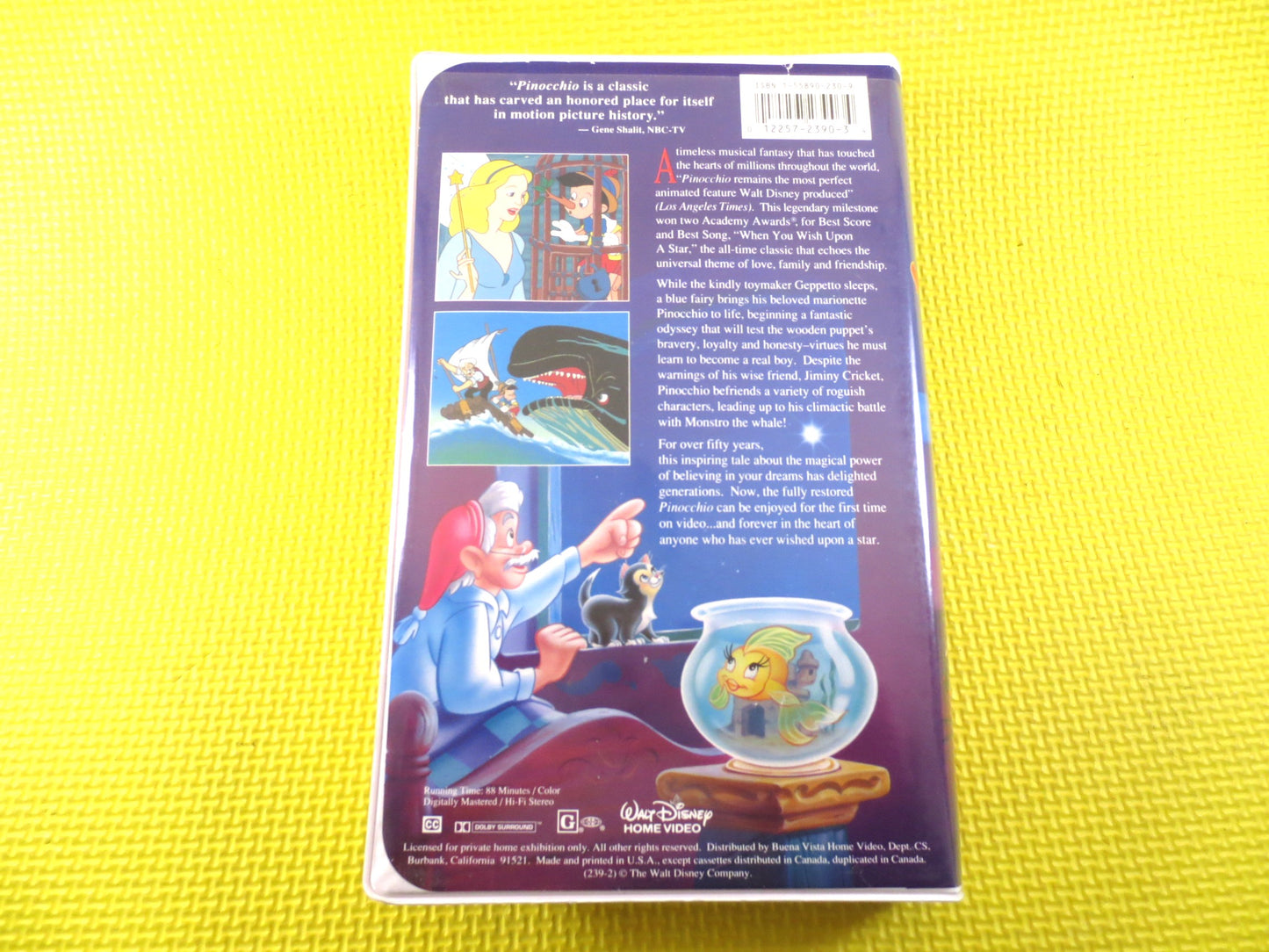 PINOCCHIO, MASTERPIECE Edition, Vhs #239, Walt Disney Movie, Walt Disney Vhs, Pinocchio Vhs, Pinocchio Film, Disney Movies,Pinocchio Cartoon