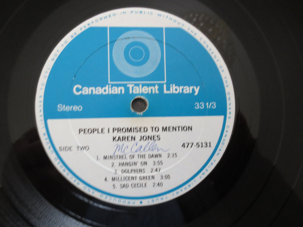 Karen Jones – People I Promised to Mention (1971) Vinyl LP