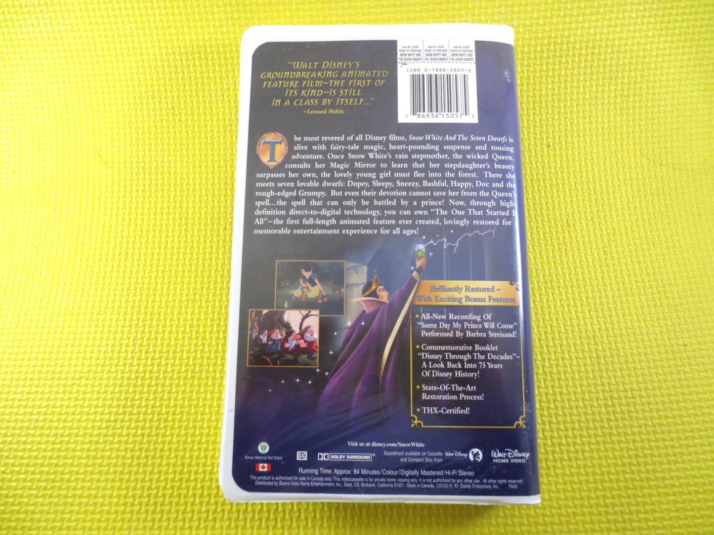 SNOW WHITE, PLATINUM Edition, Vhs #22253, Walt Disney Movie, Walt Disney Vhs, Snow White Vhs, Snow White Movie, Snow White Film, Kids Movie
