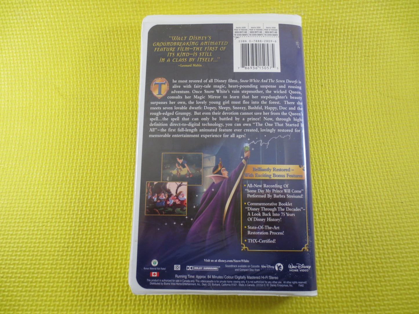 SNOW WHITE, PLATINUM Edition, Vhs #22253, Walt Disney Movie, Walt Disney Vhs, Snow White Vhs, Snow White Movie, Snow White Film, Kids Movie
