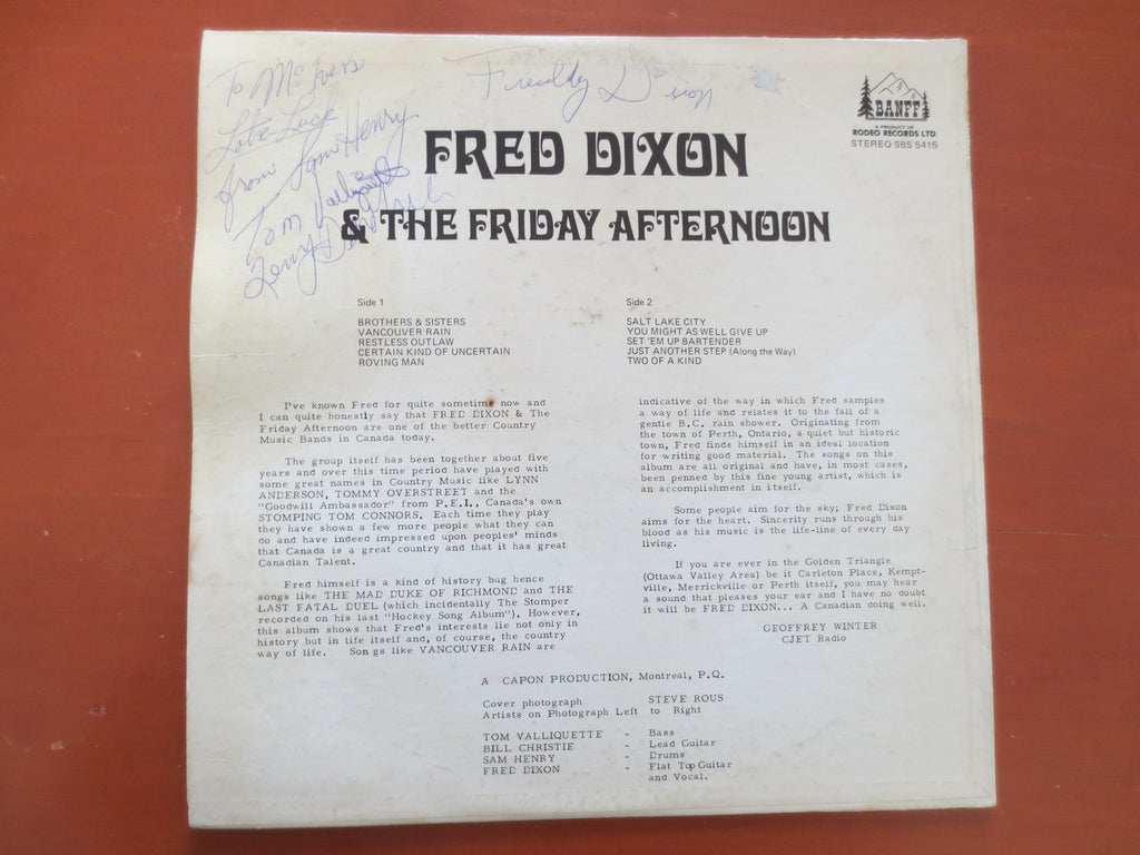 Fred Dixon – The Friday Afternoon (1973) Vinyl LP — Autographed