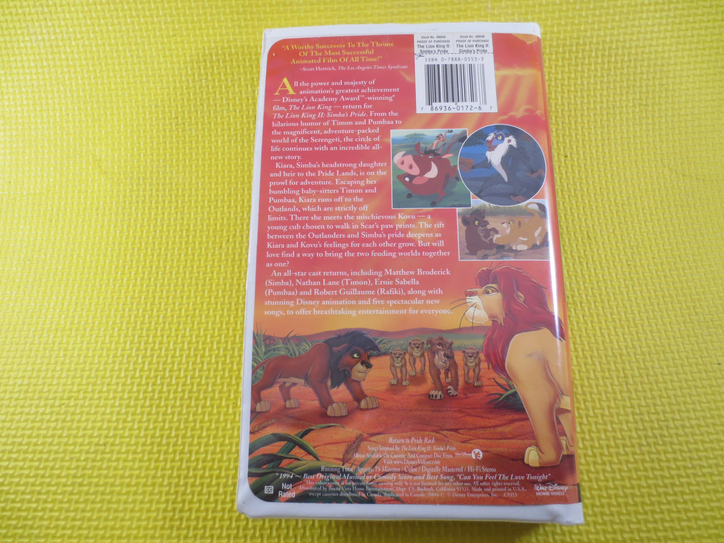 LION KING II, Simba's Pride, Rare Vhs 8804, Lion King Video, Walt Disney Vhs, Lion King Vhs, Disney Classic Vhs, World of Disney Vhs, Disney