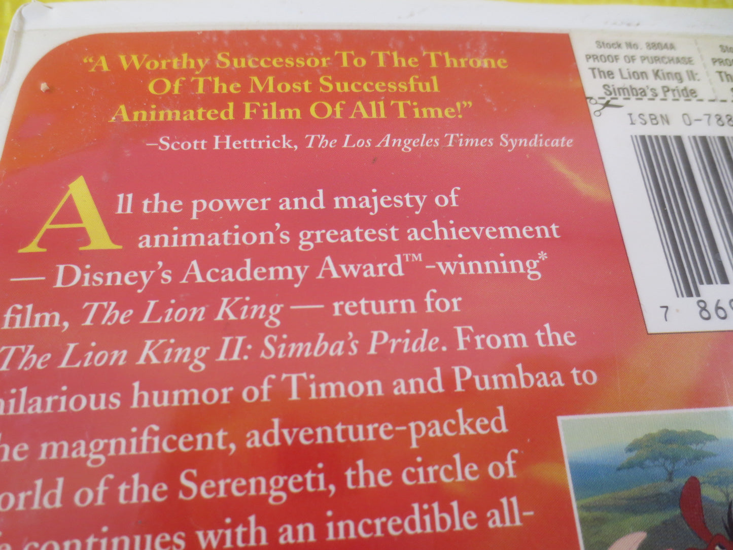 LION KING II, Simba's Pride, Rare Vhs 8804, Lion King Video, Walt Disney Vhs, Lion King Vhs, Disney Classic Vhs, World of Disney Vhs, Disney