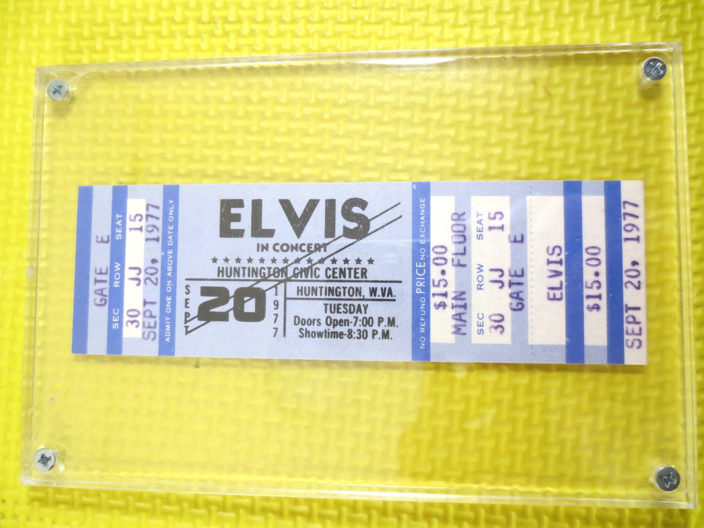 ELVIS Concert TICKET, 1977 Mint Unused, Huntington Wva, Plus RARE Promo Store Demo Vhs Loop Tape, Elvis Tickets, Elvis Promo Tapes, Elvis
