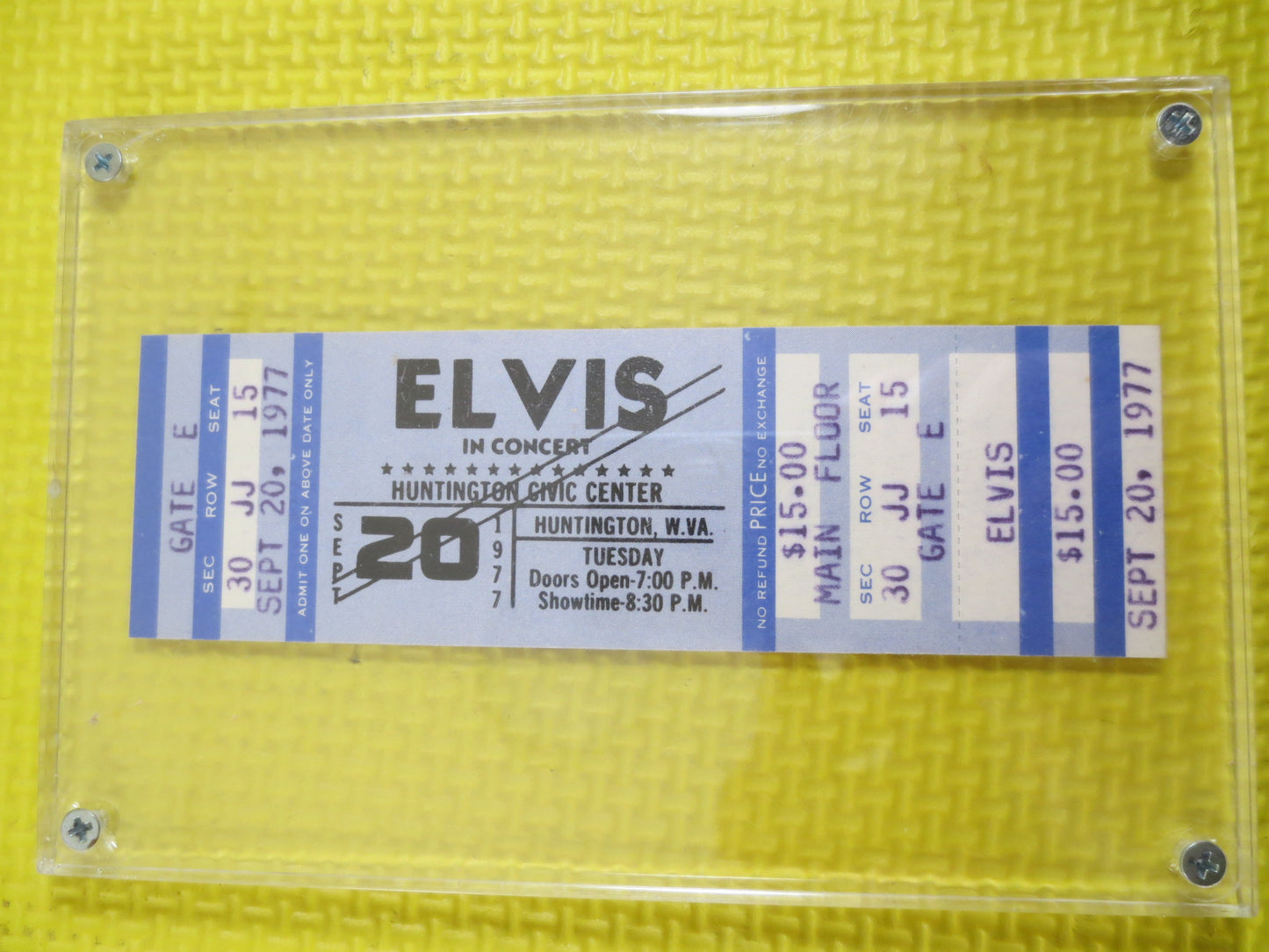 ELVIS Concert TICKET, 1977 Mint Unused, Huntington Wva, Plus RARE Promo Store Demo Vhs Loop Tape, Elvis Tickets, Elvis Promo Tapes, Elvis
