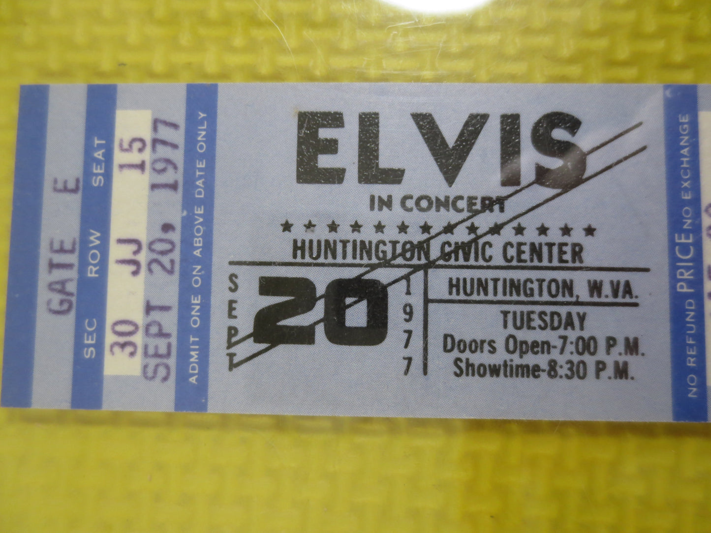 ELVIS Concert TICKET, 1977 Mint Unused, Huntington Wva, Plus RARE Promo Store Demo Vhs Loop Tape, Elvis Tickets, Elvis Promo Tapes, Elvis