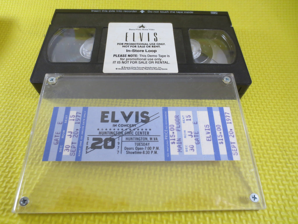 Elvis Presley – 1977 Concert Ticket & Rare Promo Store Demo VHS Loop Tape