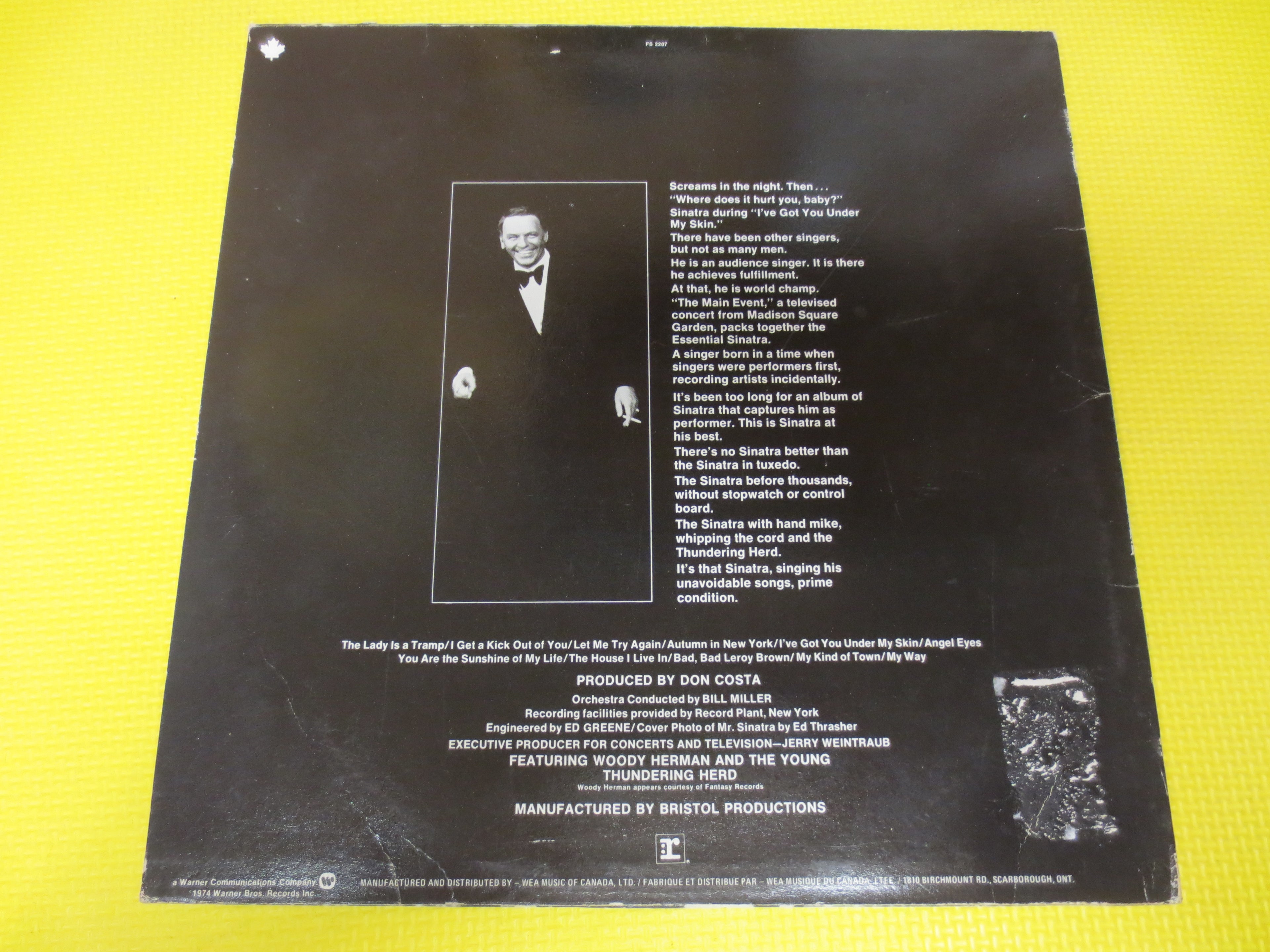 FRANK SINATRA, The Main Event LIVE, Big Band, Vintage Album, 1974 Record, Vinyl Lp