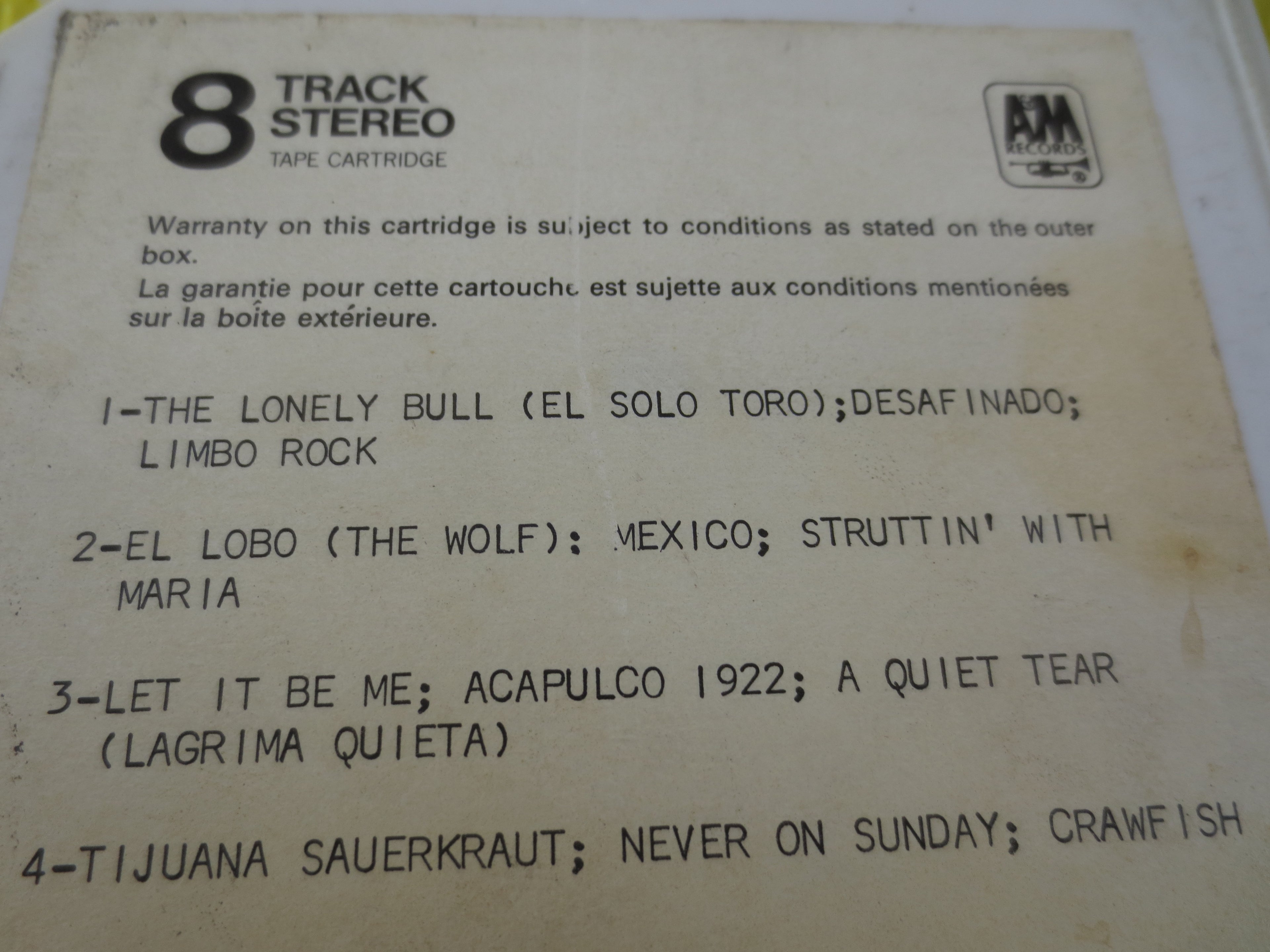Herb Alpert & the Tijuana Brass – The Lonely Bull (1972) 8-Track