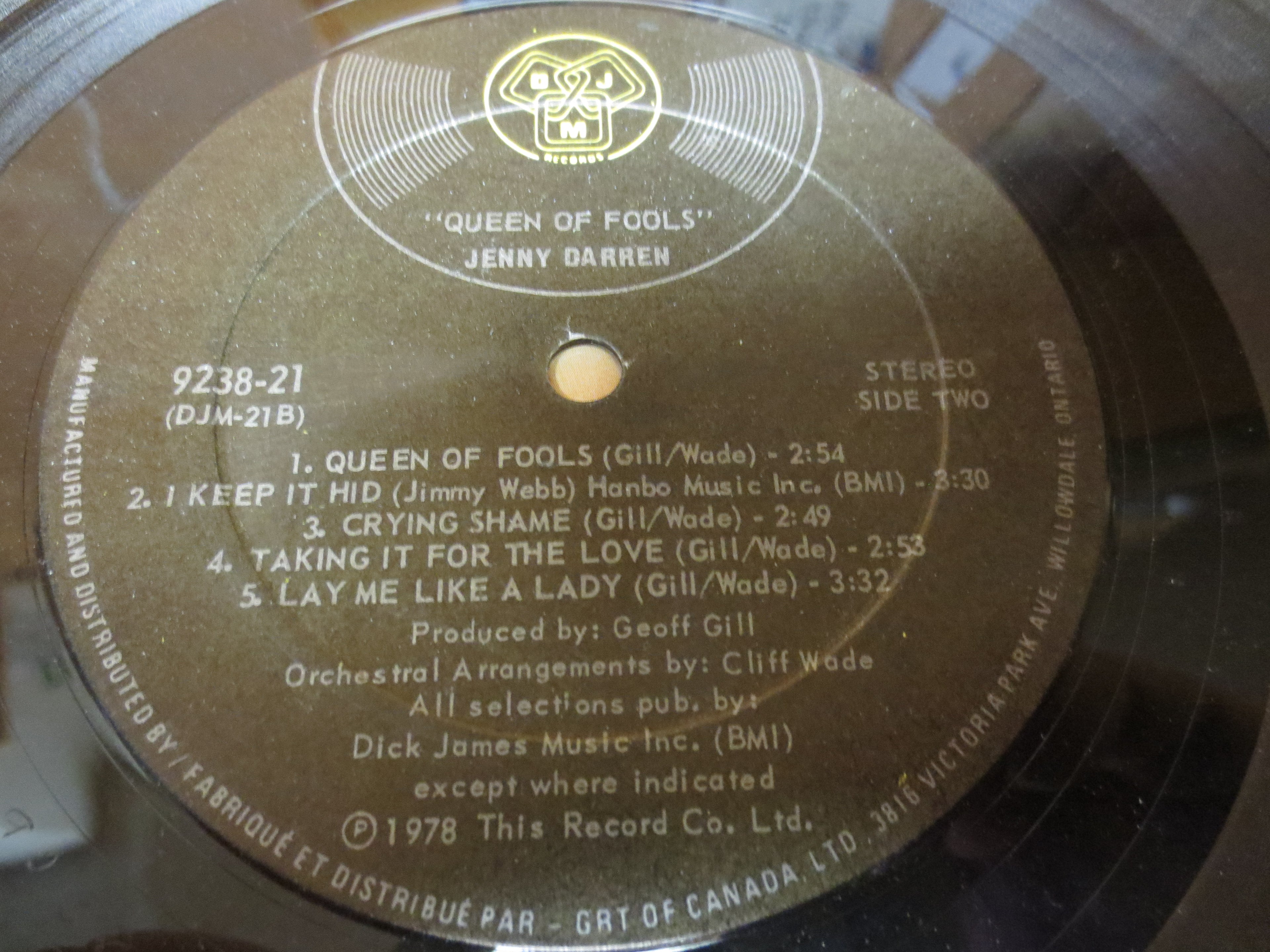 JENNY DARREN, Queen of Fools, Vintage Album, 1978 Record, Vinyl Lp