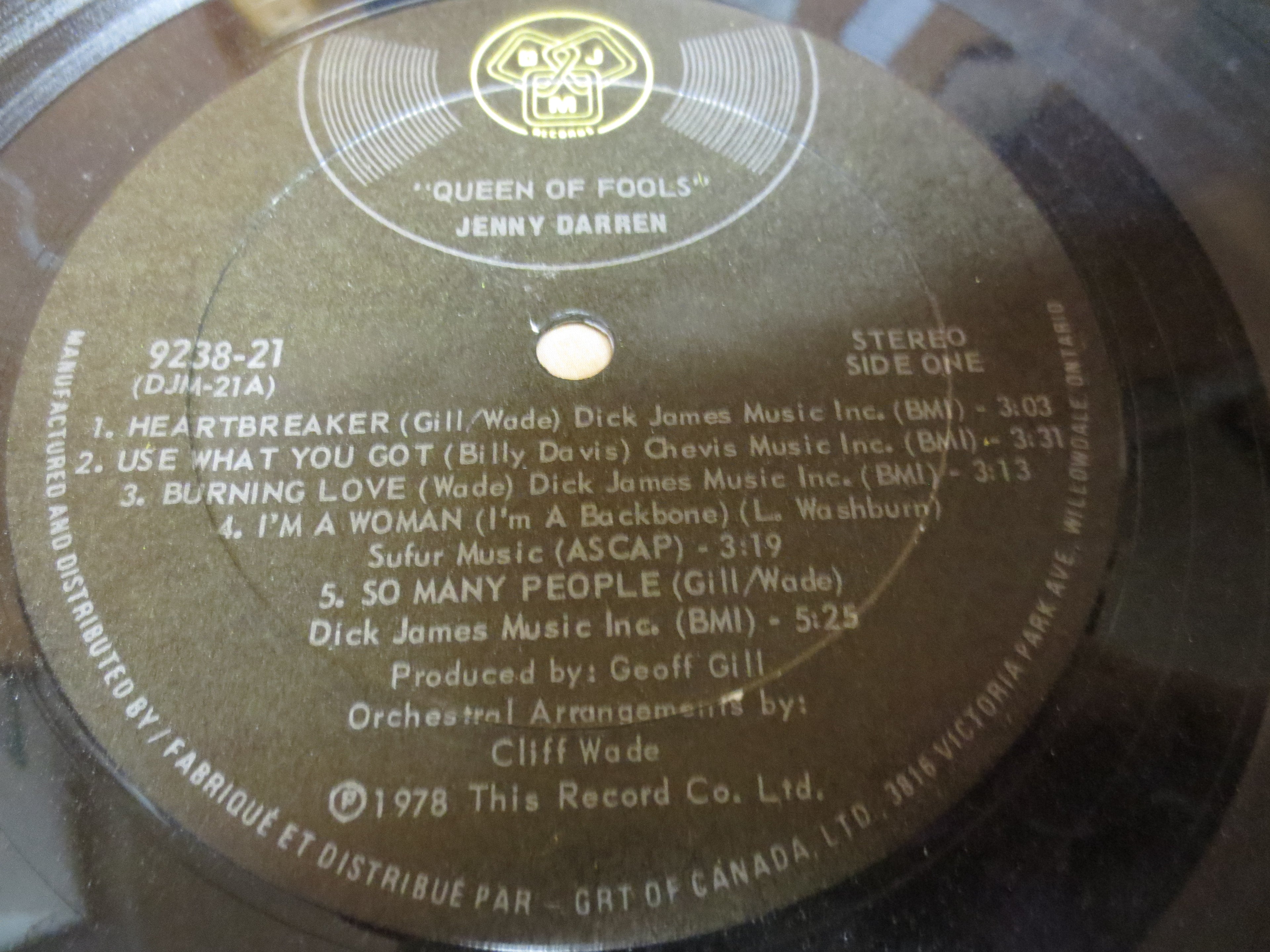 JENNY DARREN, Queen of Fools, Vintage Album, 1978 Record, Vinyl Lp
