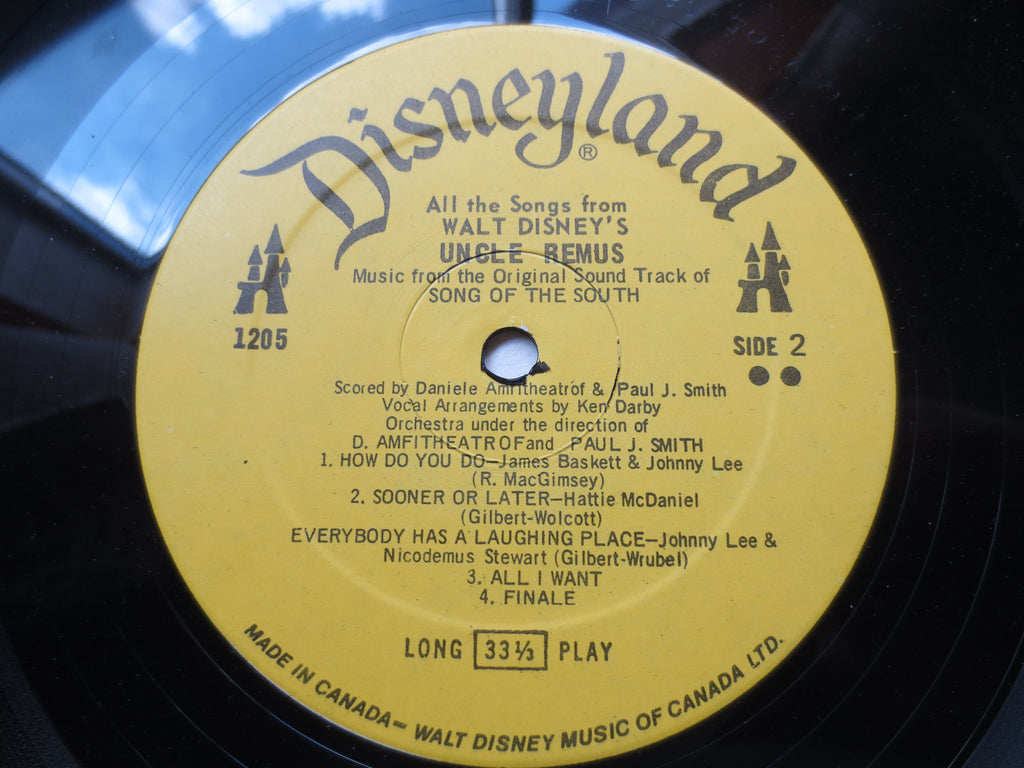 Walt Disney's Uncle Remus (1963) Disneyland Records Vinyl LP
